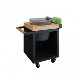 OFYR Kamado Table Black 65 PRO Teak Wood BGE